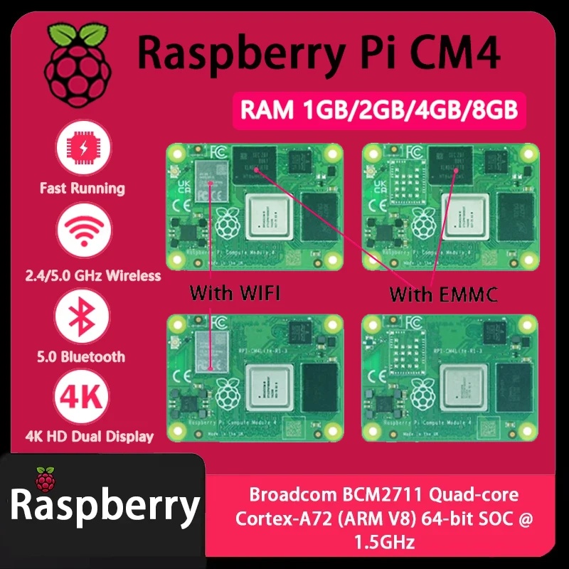 Compute Module 4 32Gb Wifi - Raspberry Pi CM4 1GB/2GB/4GB/8GB RAM、Rpi ComputeModule
